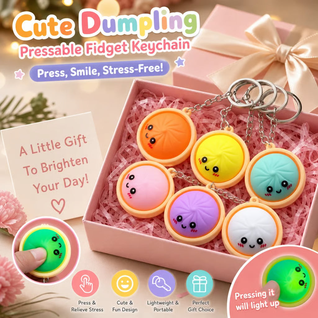 Cute and fun glowing baozi keychain with steamer