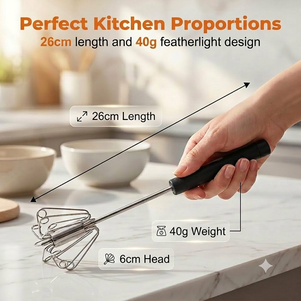 Handy Kitchen Tool: Stainless Steel Whisk with Non-Slip Handle