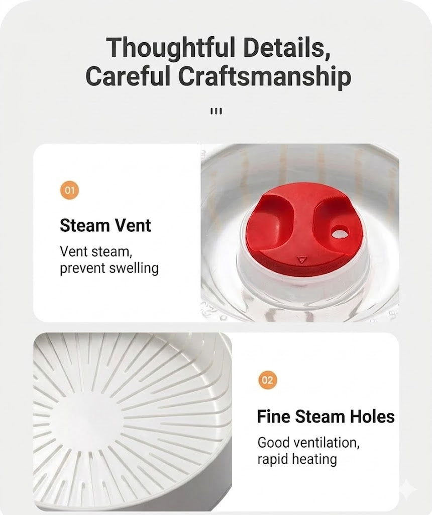 Multifunctional Microwave Steamer - With Keep Warm Function - Healthy Cooking & Steaming