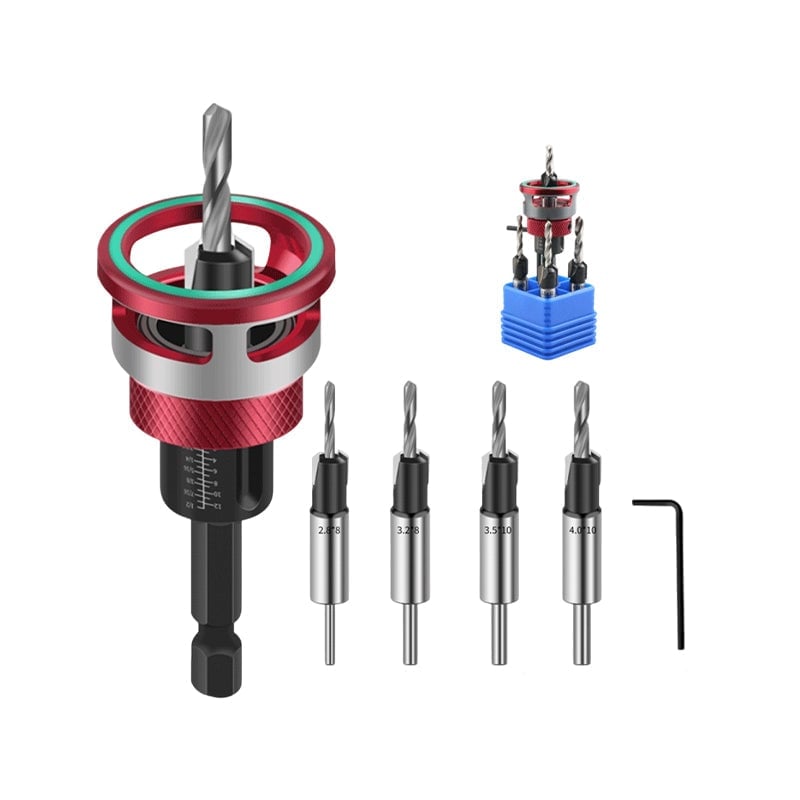 Countersink drill bit with adjustable depth stop
