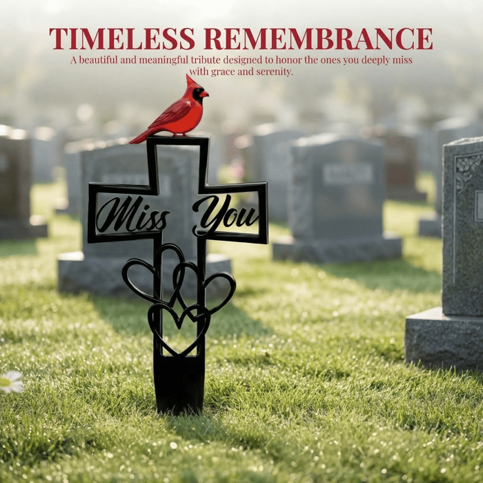🐦💖 Metal Memorial Plaque for Cemetery ✝️