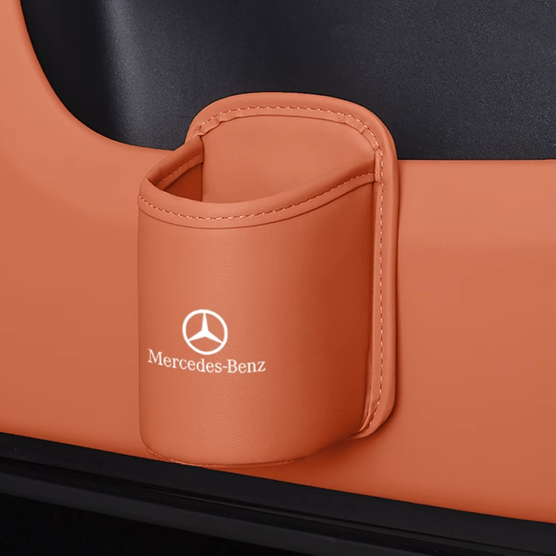Leather Coffee to Go Holder - Portable Cup Holder with Clip