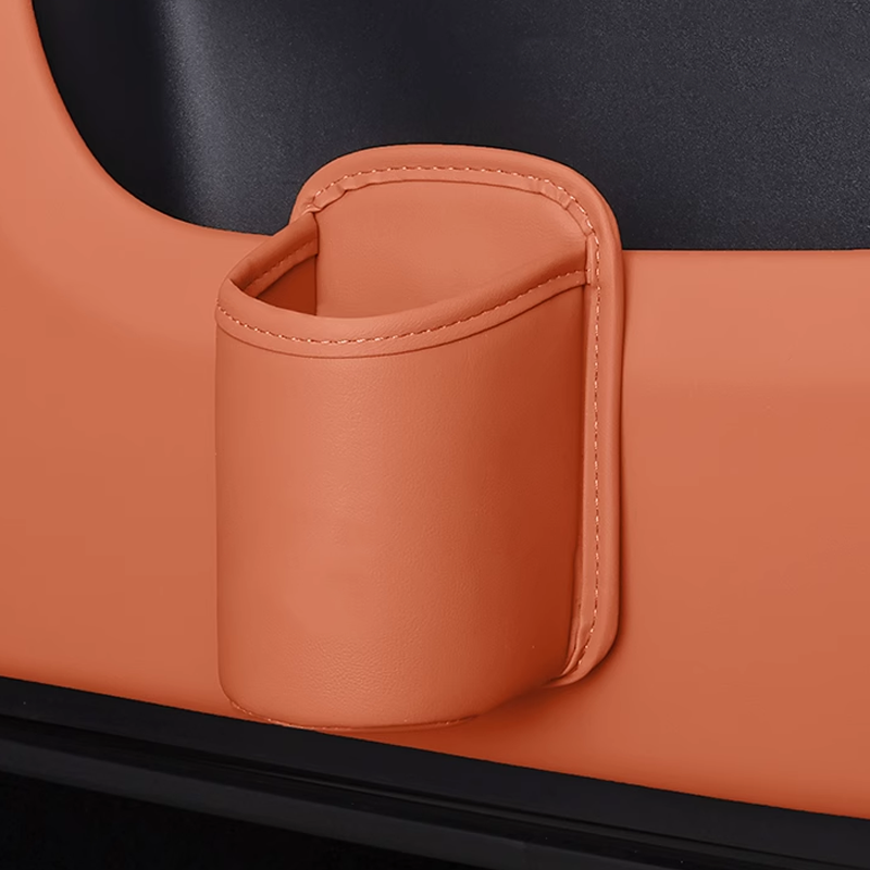 Leather Coffee to Go Holder - Portable Cup Holder with Clip