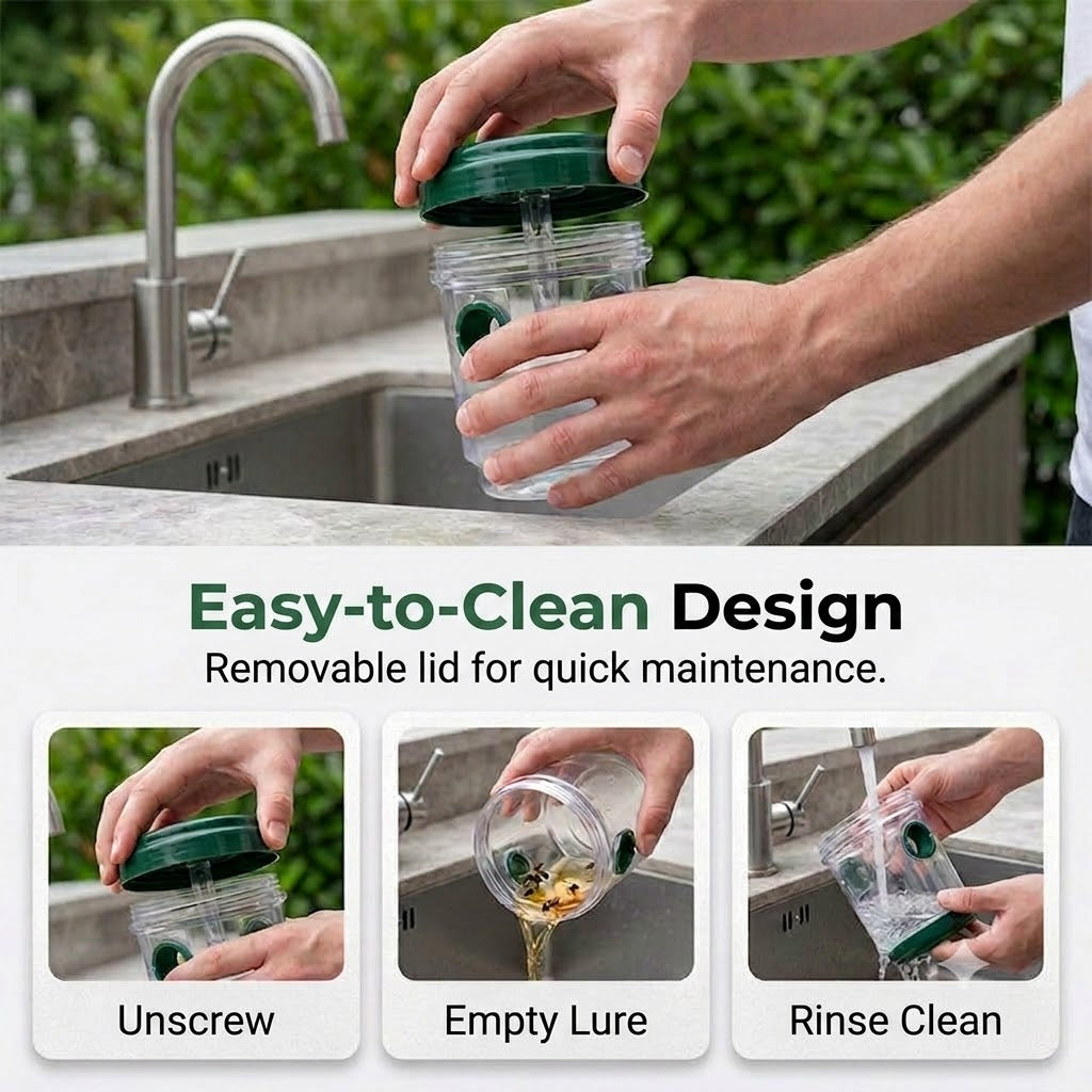 Solar Hanging Wasp Trap & Fly Catcher