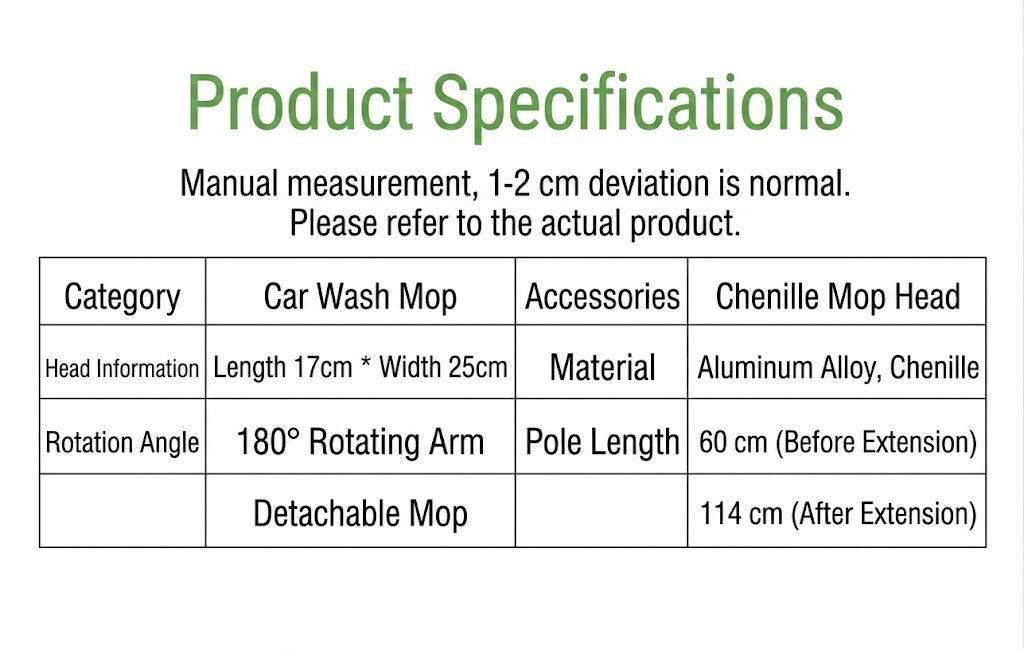 Telescopic car wash mop