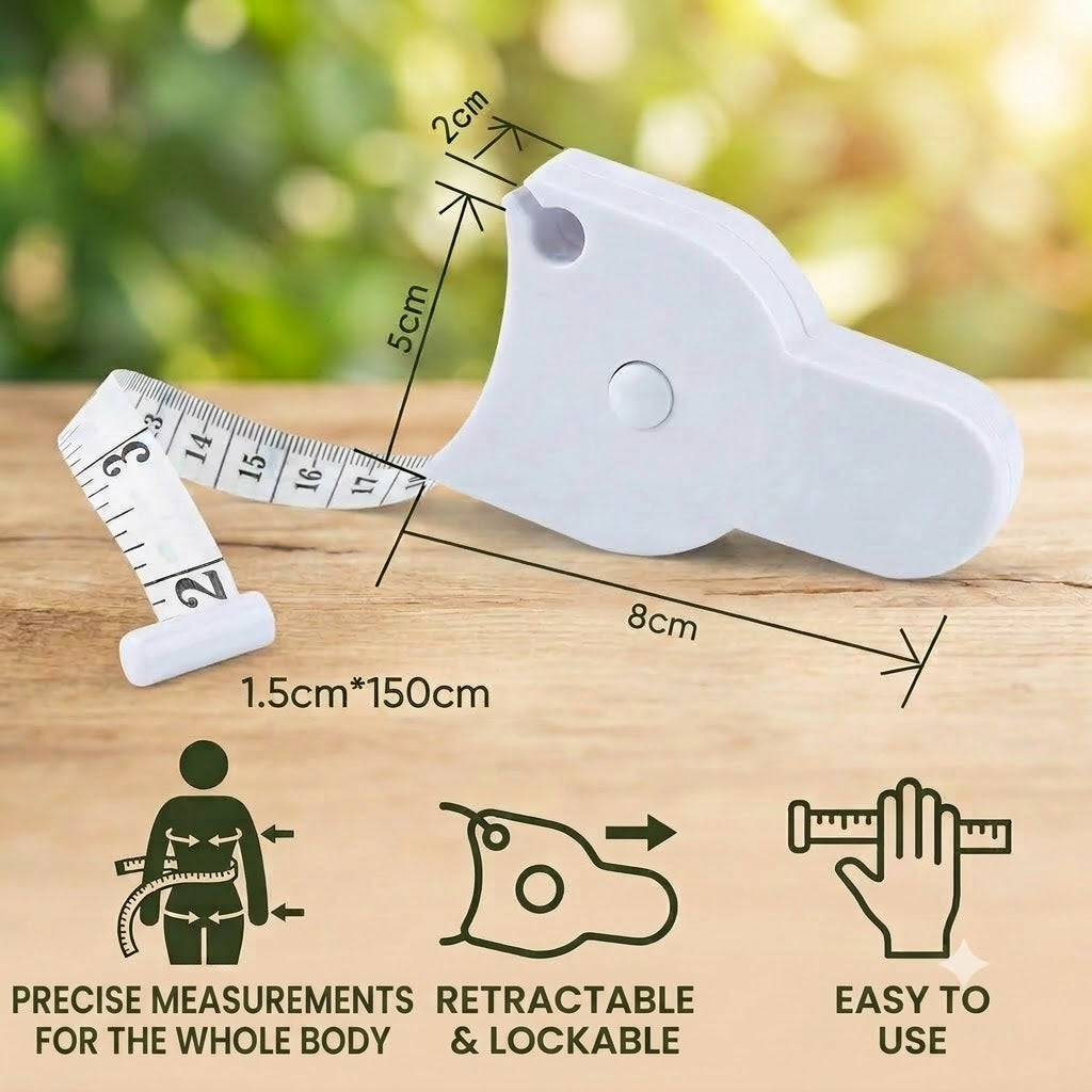 Automatic Retractable 3D Body Measuring Tape – For Precise Measurement of Waist, Hips, Bust, and Arms