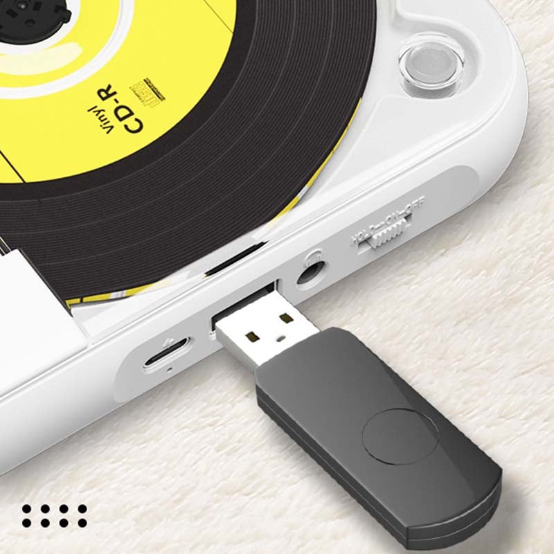 Portable CD Player with Bluetooth – Rechargeable Discman for Car & Travel (Anti-Shock)