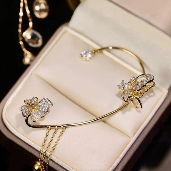 Simple Clip-On Earrings with Butterflies, Floral Motifs & Tassels – Elegant, Comfortable, No Piercing Required