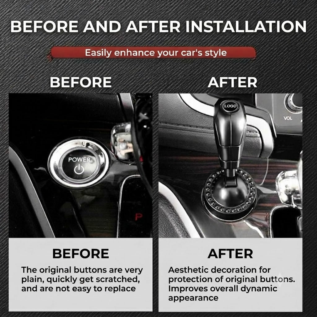 🚗 Car Push-to-Start Rocker Lever – Decorative Start/Stop Button Cover 🕹️