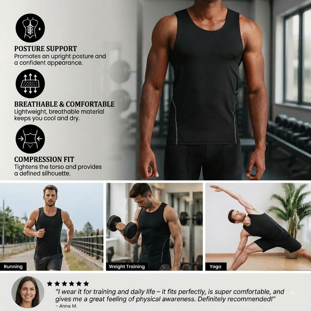 🔥 Limited Time: 50% OFF❗️❗️ Men's Compression Vest / Slimming Undershirt – Perfect for Workout & Fitness