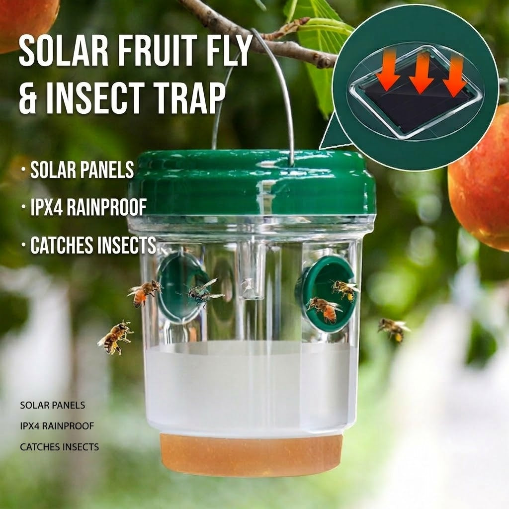 Solar Hanging Wasp Trap & Fly Catcher