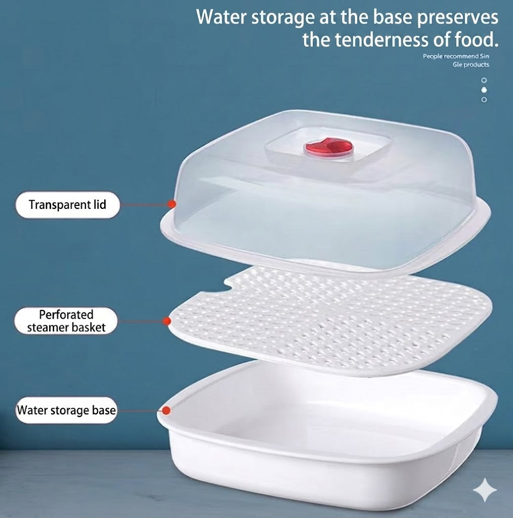 Multifunctional Microwave Steamer - With Keep Warm Function - Healthy Cooking & Steaming