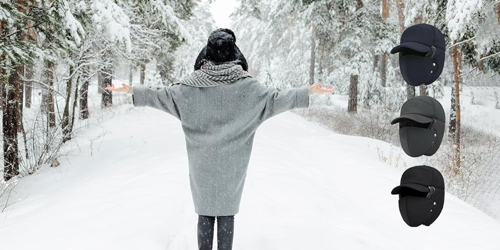 Warm Winter Hat with Face Protection