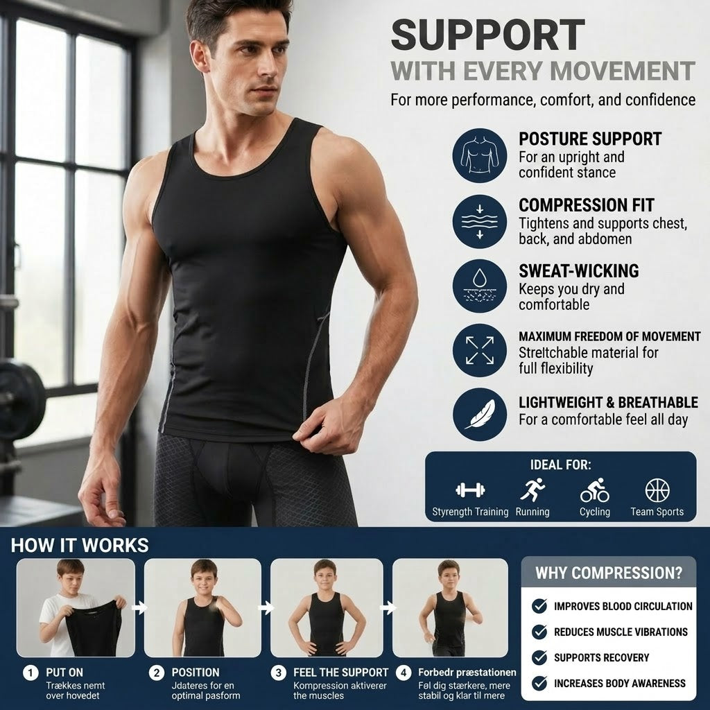 🔥 Limited Time: 50% OFF❗️❗️ Men's Compression Vest / Slimming Undershirt – Perfect for Workout & Fitness