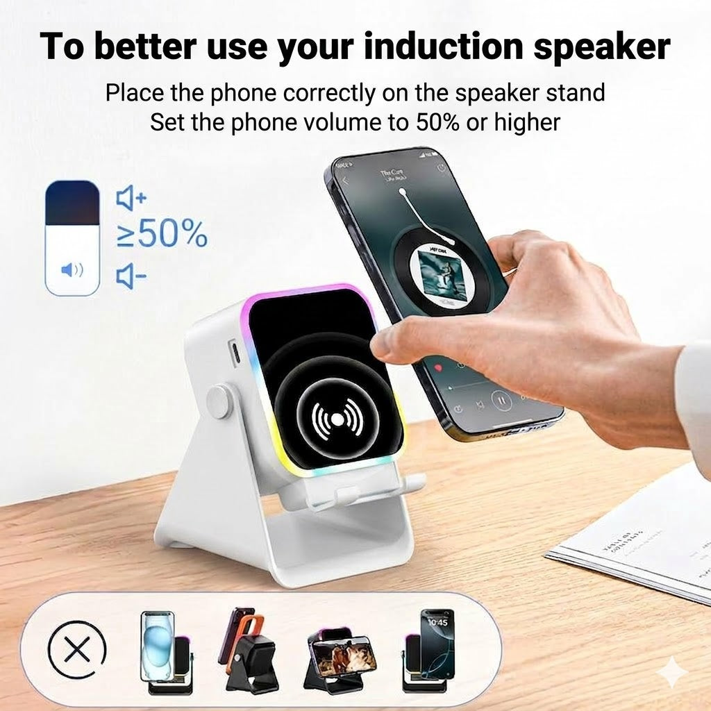 Wireless Induction Speaker & Phone Holder