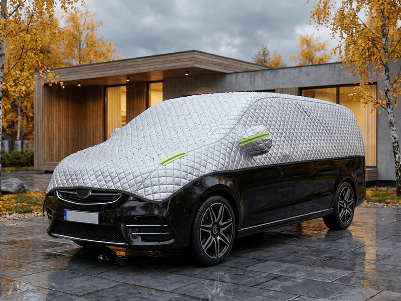 Thick Half Car Cover for Sun and Snow Protection – Frost and UV Resistant Car Garage