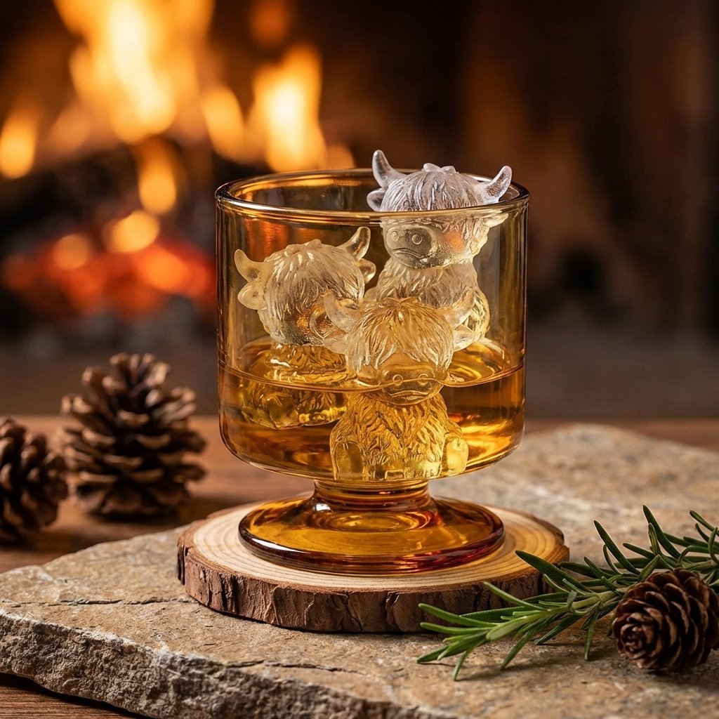 ๐ฎ Mini Scottish Highland Cow Ice Cube Mold โ 3D Silicone for Ice Cubes