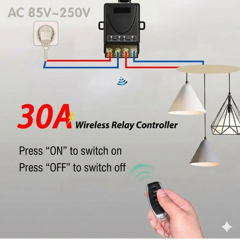 💥Wireless Remote Control and Receiver Set - Universal - Plug & Play - No Cables⚡ Needed