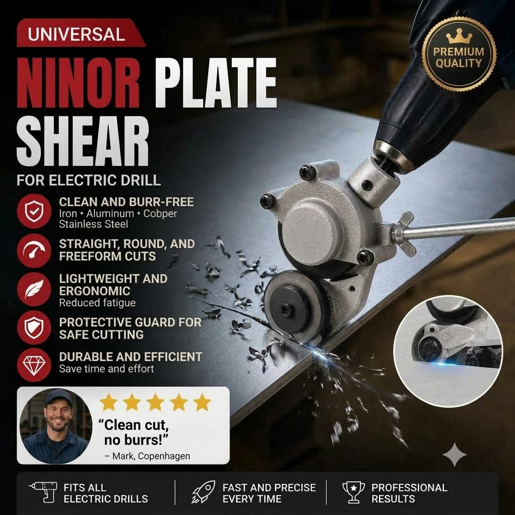 Drill Sheet Metal Cutter Attachment – Electric Metal Shears and Plate Nibbler