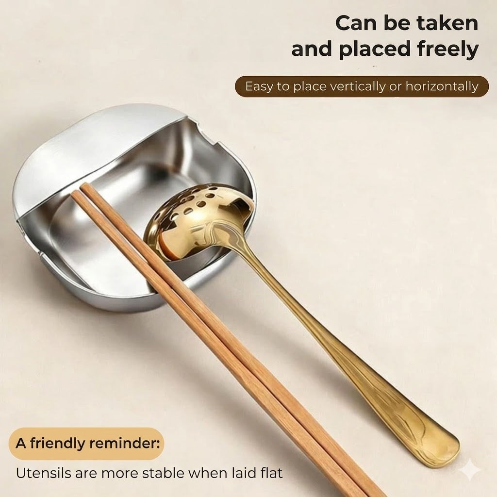 Luxury Stainless Steel Spoon Rest for Kitchen Counter – High-Quality Ladle Holder