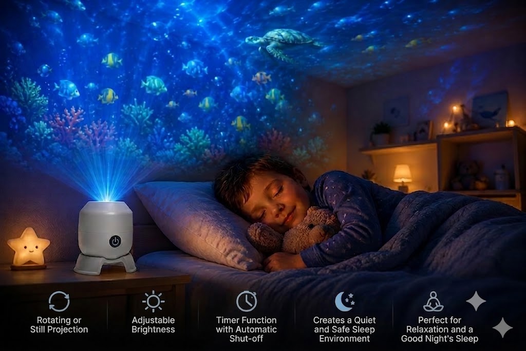 OceanDream Ocean Projector with Rotating LED Lights – Create a Dreamy Night