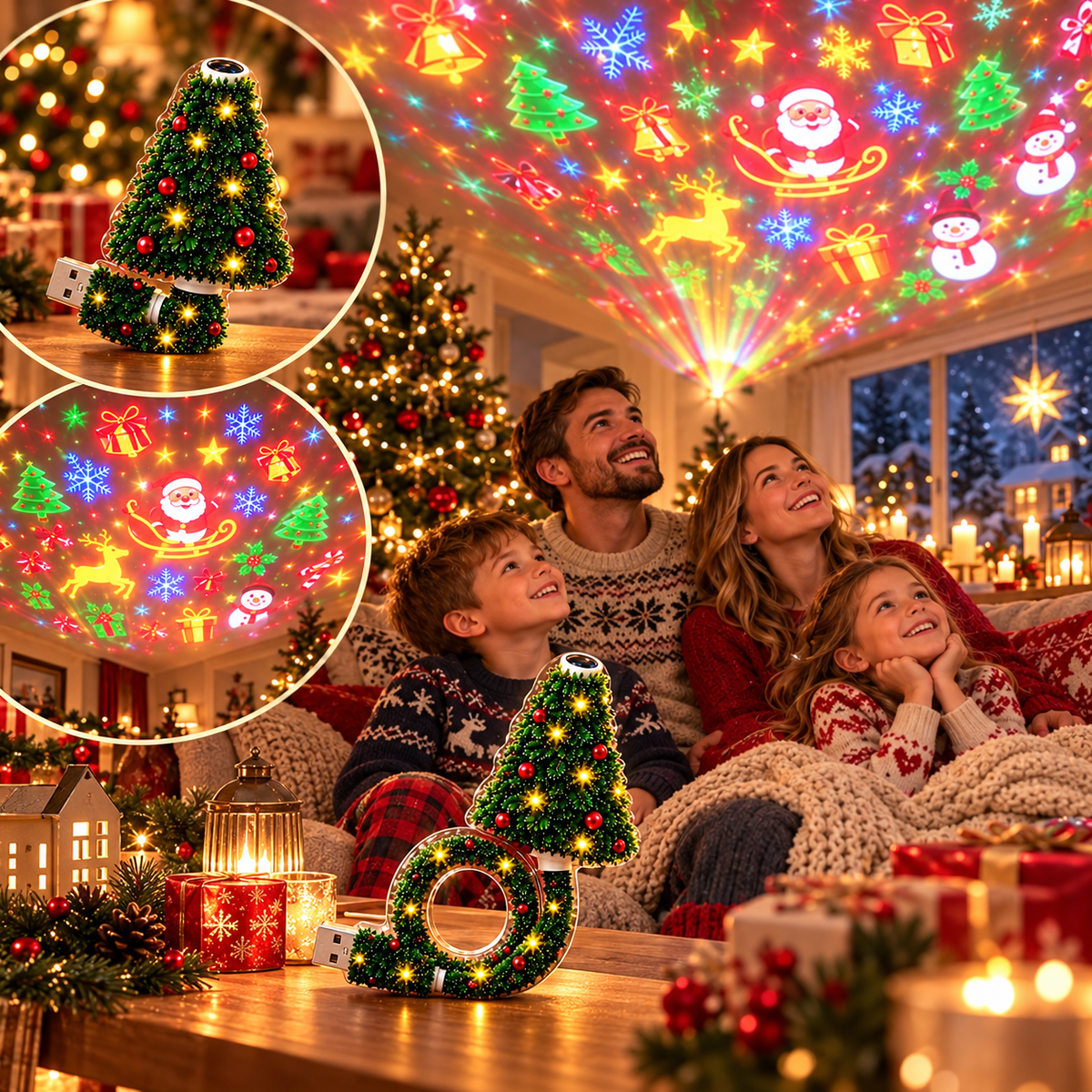 HD USB Christmas Projector – Create a Magical Holiday Atmosphere in an Instant