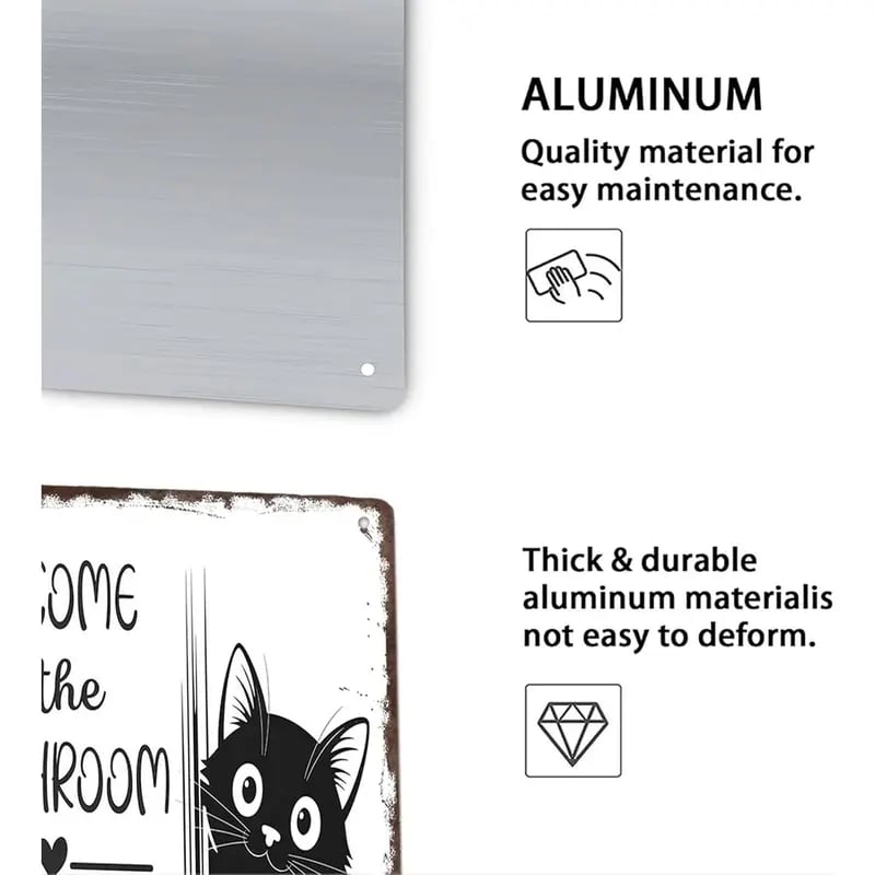 Retro Black and White Wall Decor - Highland Cow & Cat
