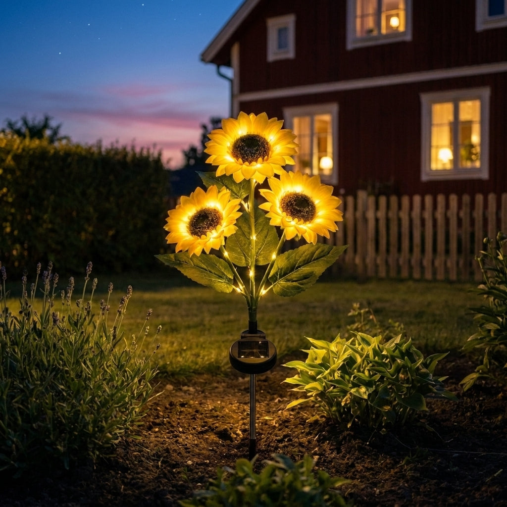 🌻 Solar-Powered Sunflower Garden Light – Looks Like a Real Sunflower