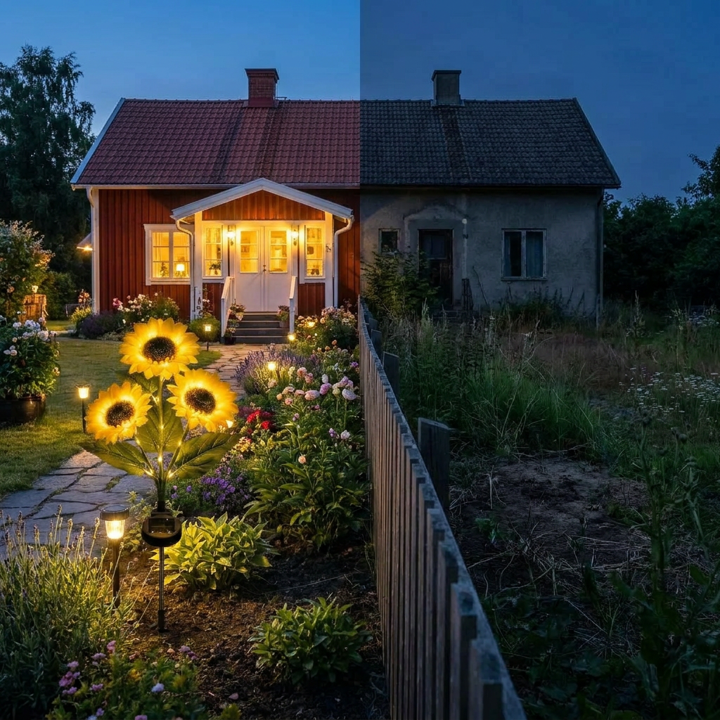 🌻 Solar-Powered Sunflower Garden Light – Looks Like a Real Sunflower