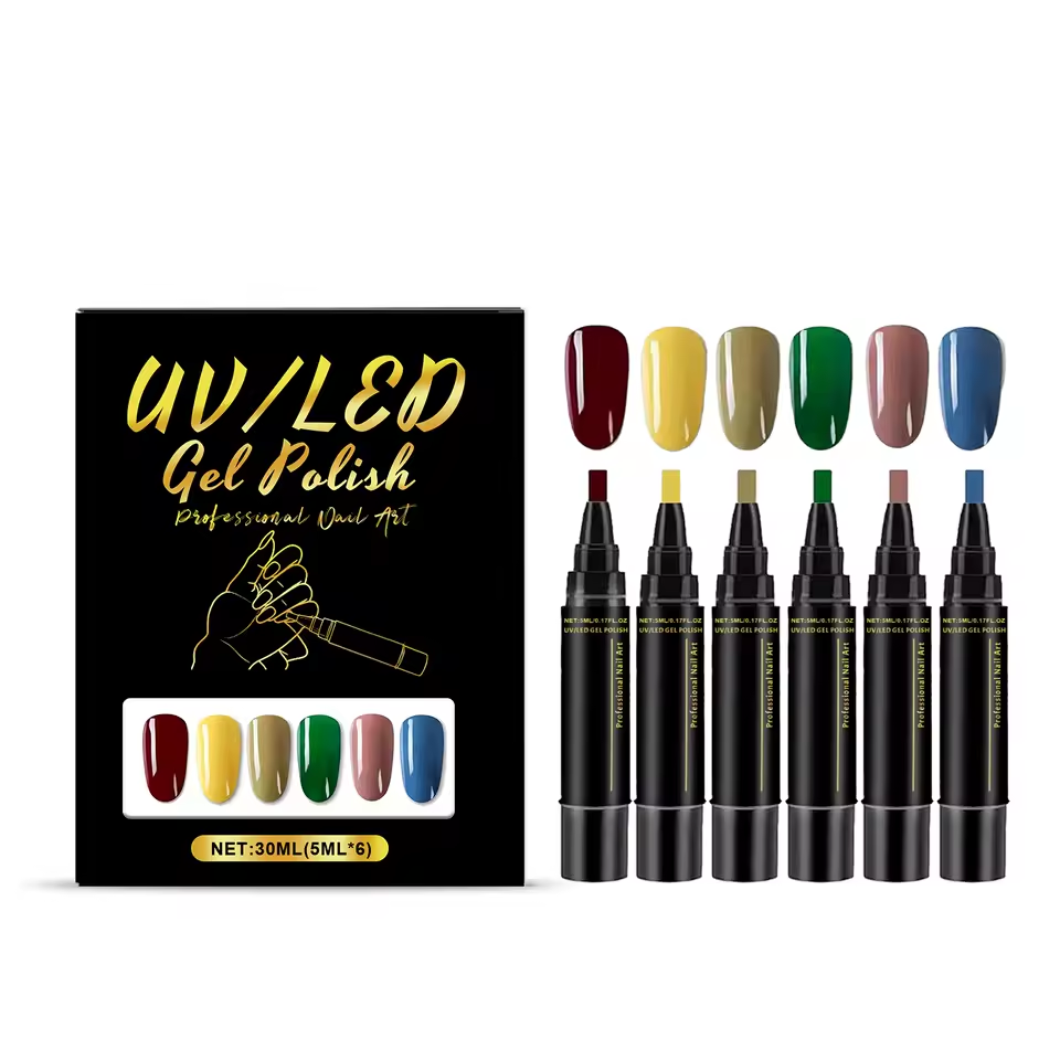 SalonPen – 3-in-1 Nail Polish Pen (with UV Light) – Set of 6