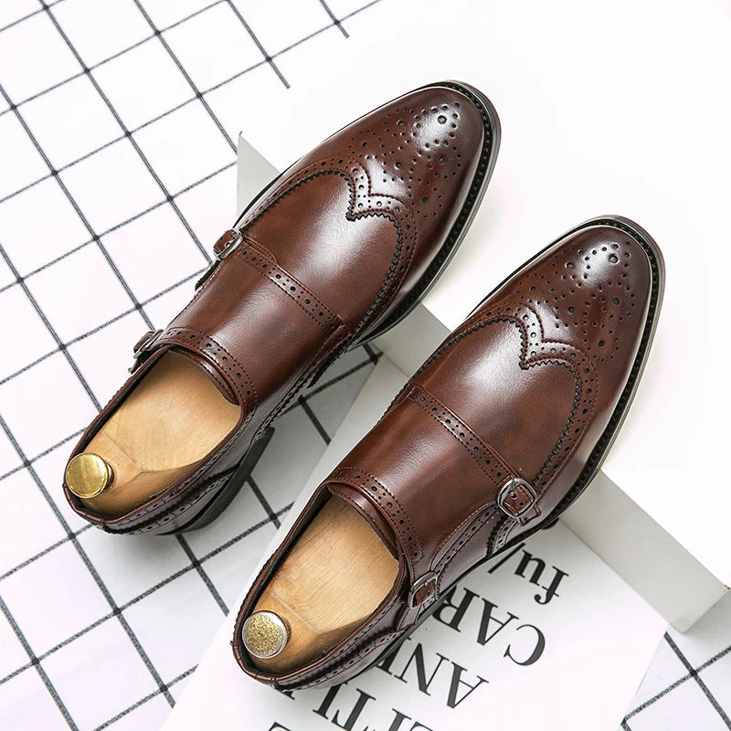 Elegant Leather Monk Shoes
