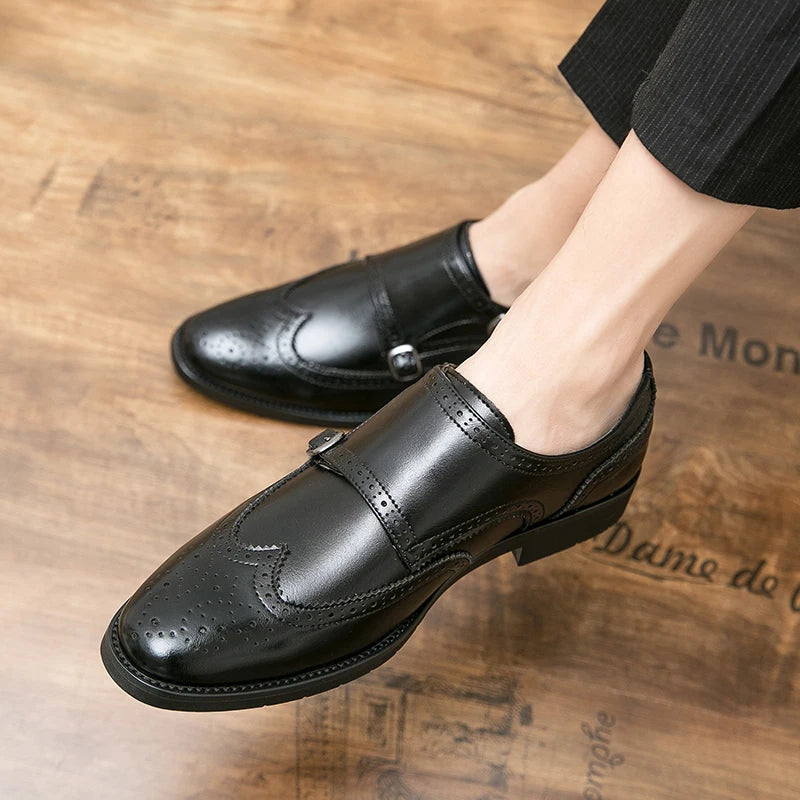 Elegant Leather Monk Shoes