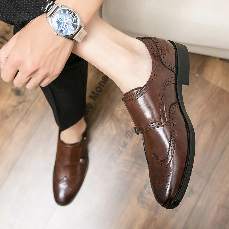 Elegant Leather Monk Shoes