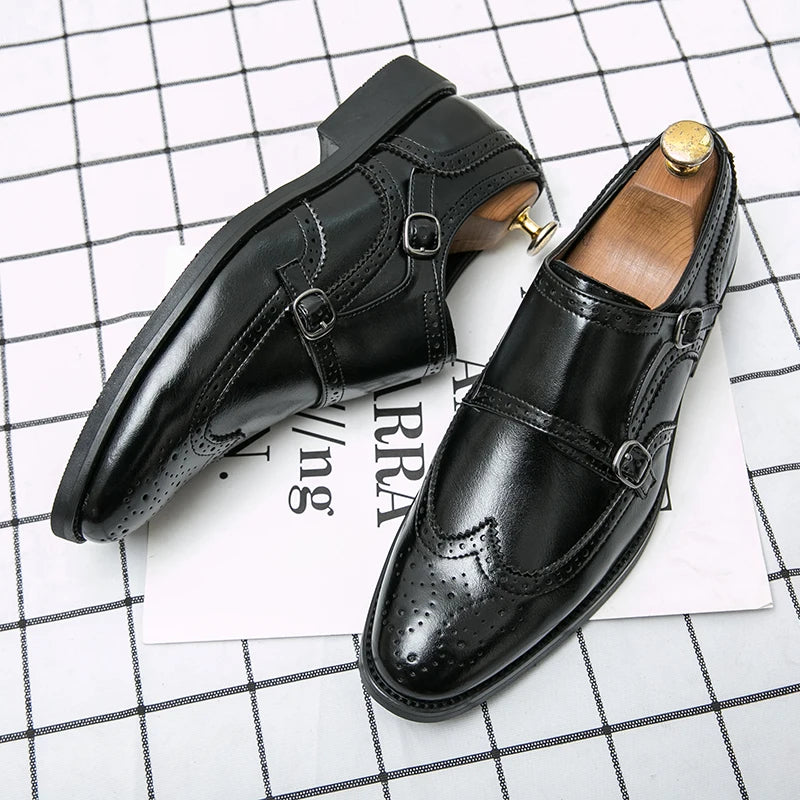 Elegant Leather Monk Shoes