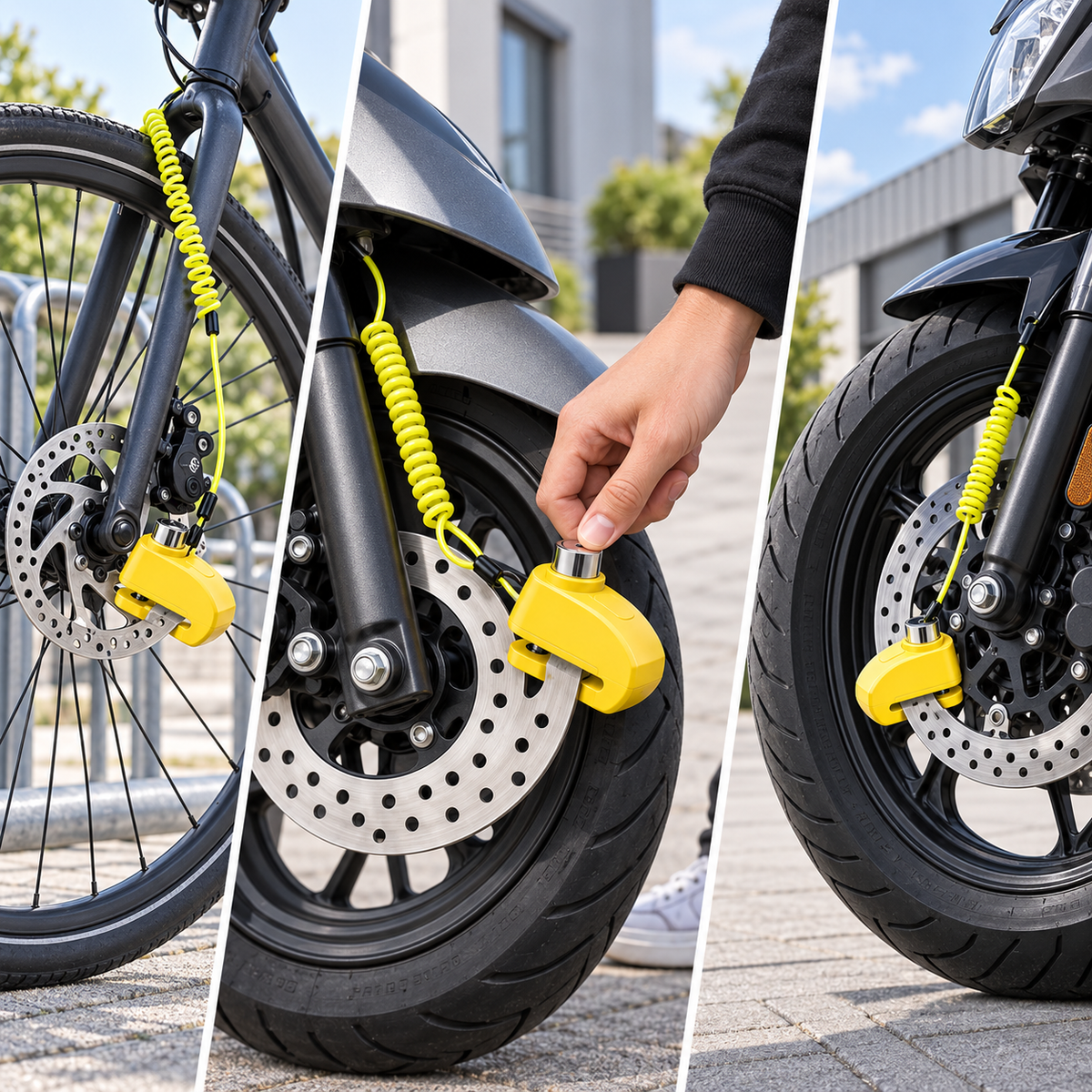 110 dB Alarm Disc Brake Lock – Disc Brake Lock for Bicycles, Mopeds & Motorcycles