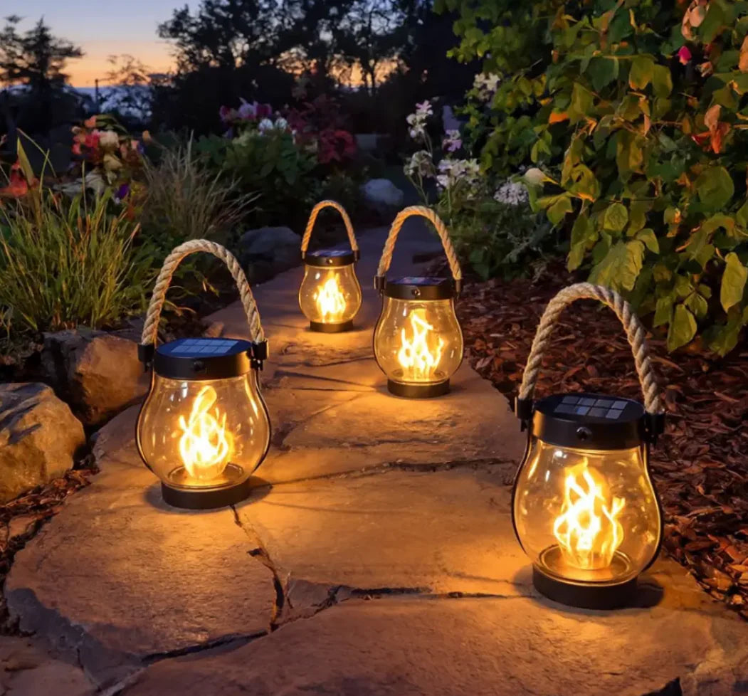 Solar Lantern with Flame Effect