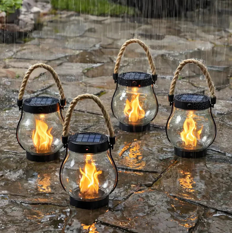 Solar Lantern with Flame Effect