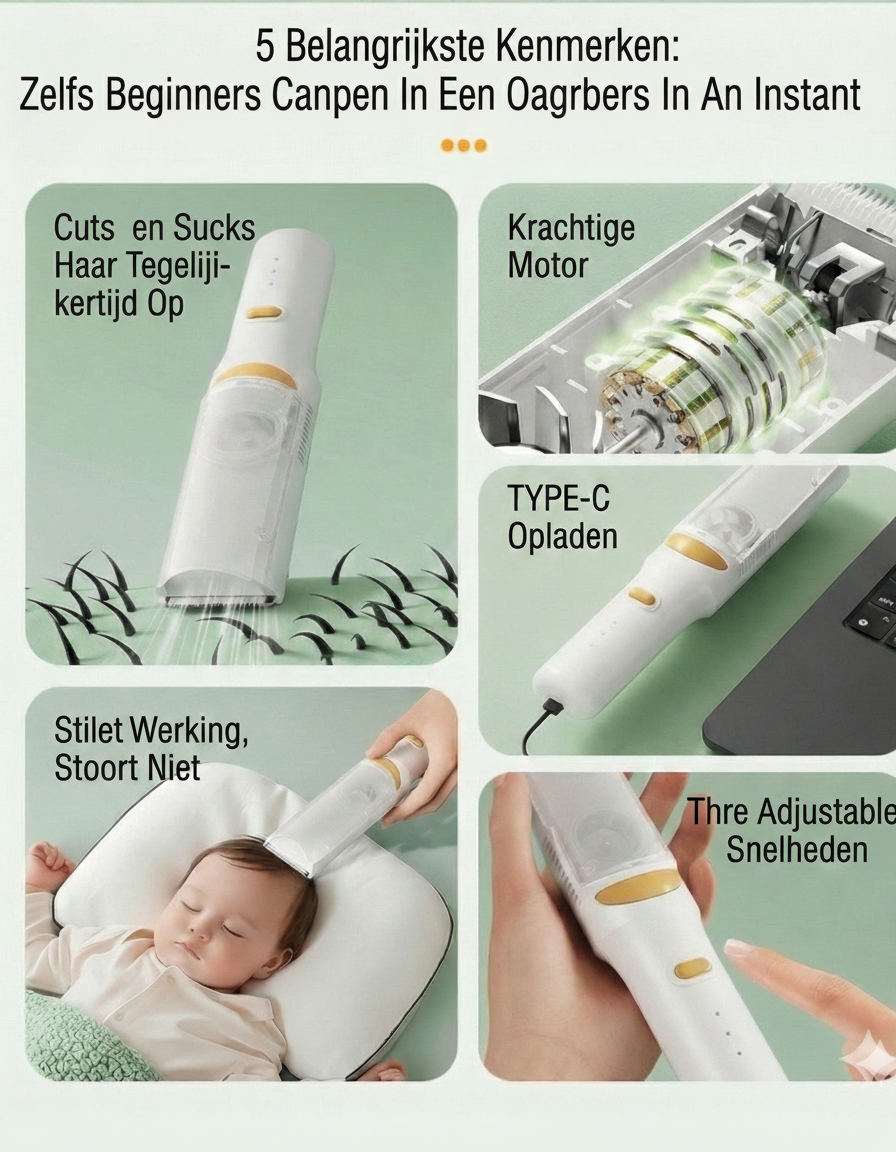 Hair Clipper with Vacuum Function (No Mess)