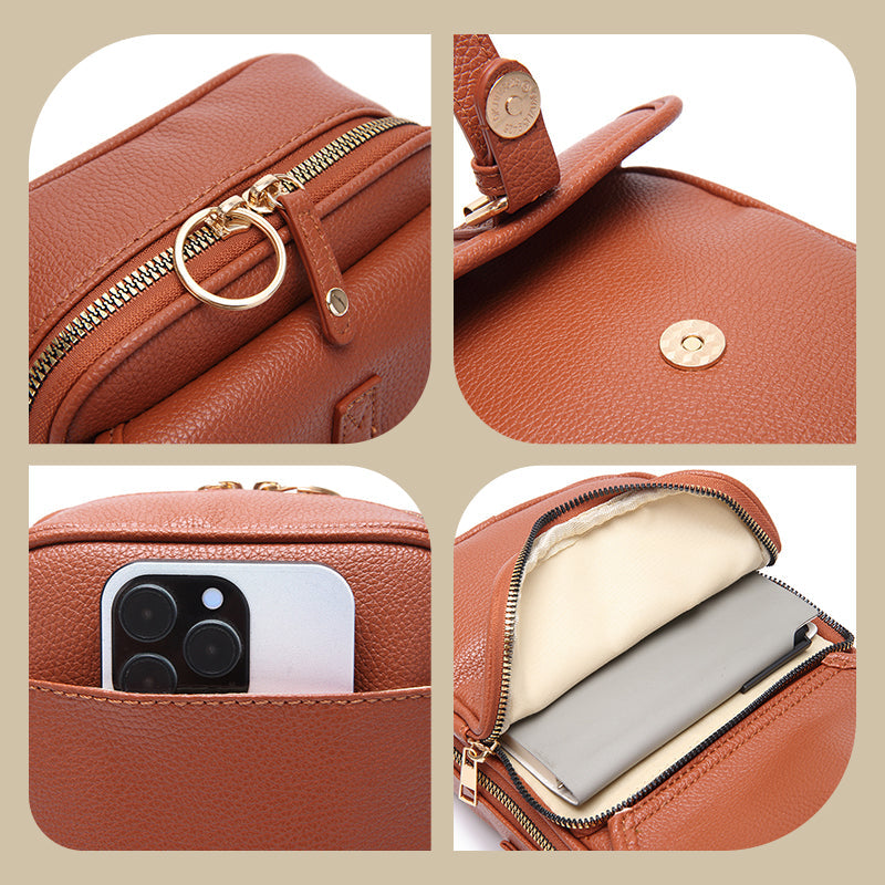 Women's Small Square Crossbody Bag – Elegant Box-Style Shoulder Bag