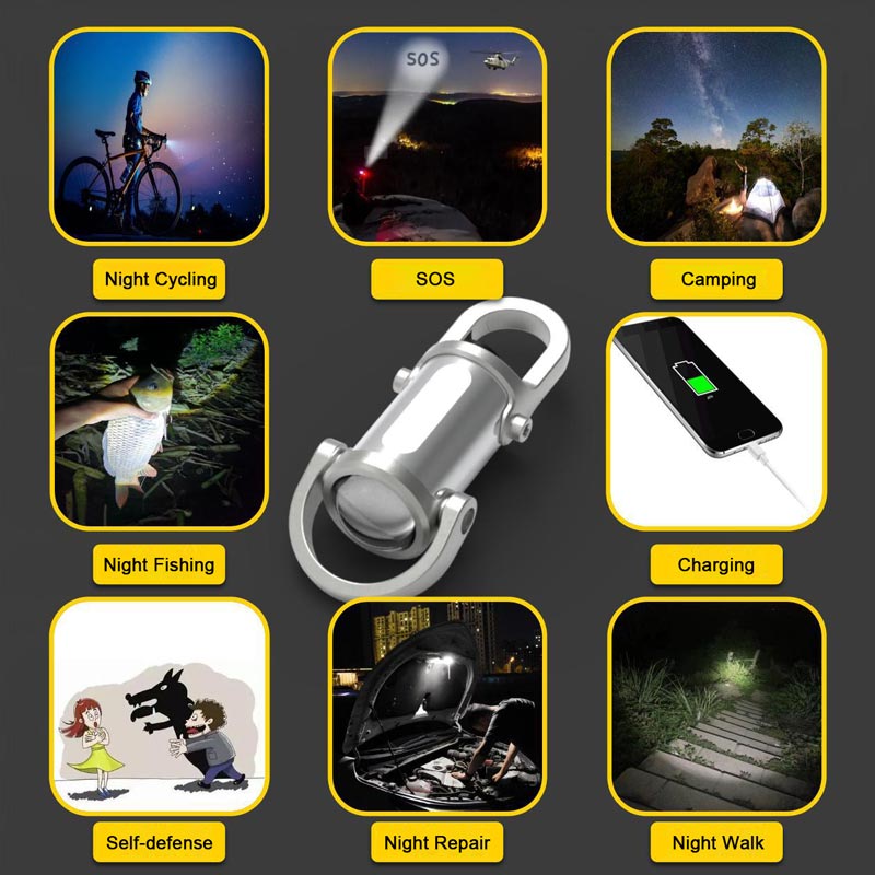 1200LM Mini Keychain Flashlight – Super Bright & Waterproof