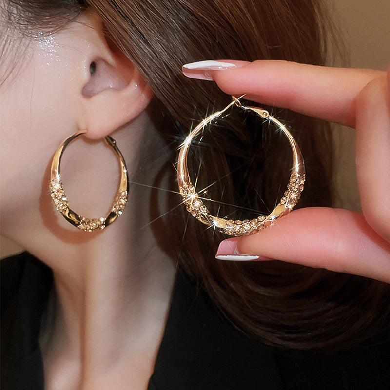 Sparkling Zirconia Hoop Earrings