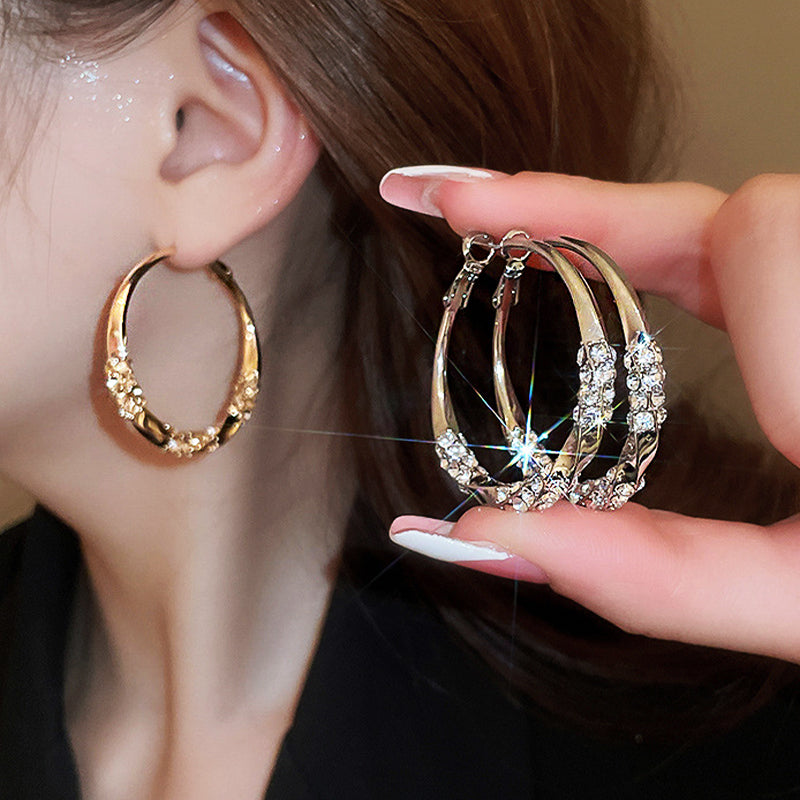 Sparkling Zirconia Hoop Earrings