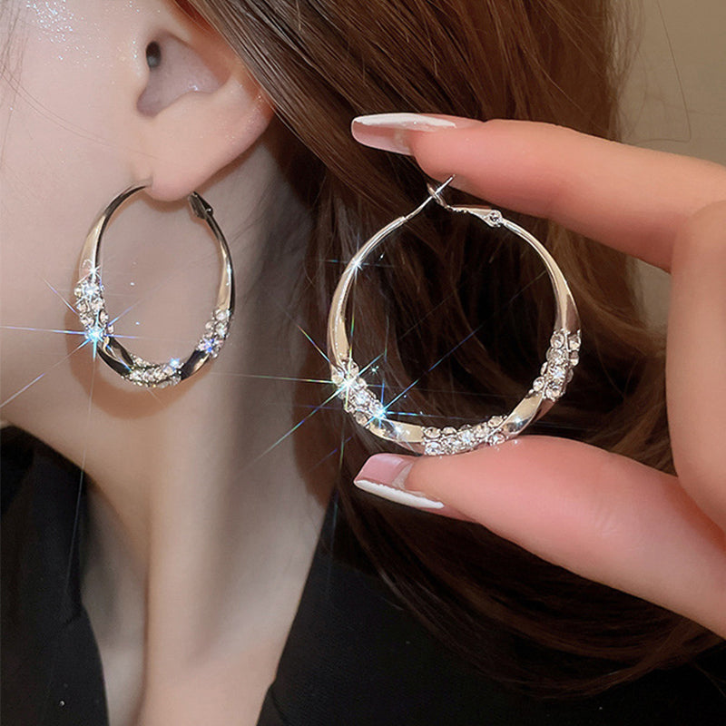 Sparkling Zirconia Hoop Earrings