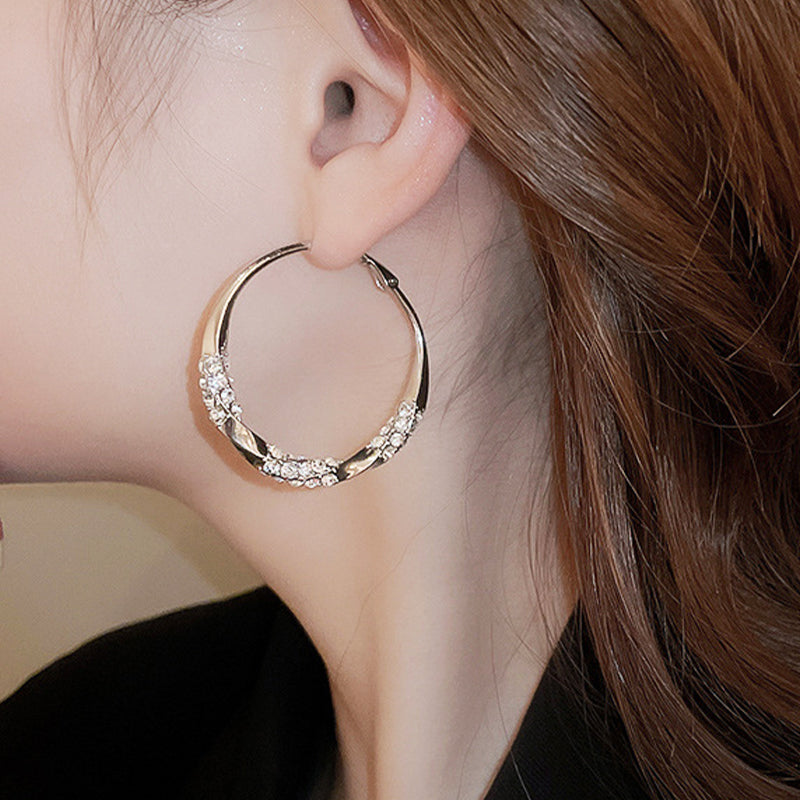 Sparkling Zirconia Hoop Earrings