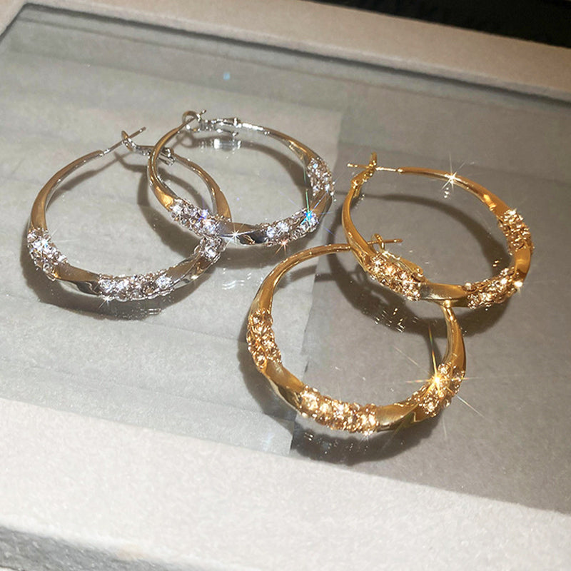 Sparkling Zirconia Hoop Earrings