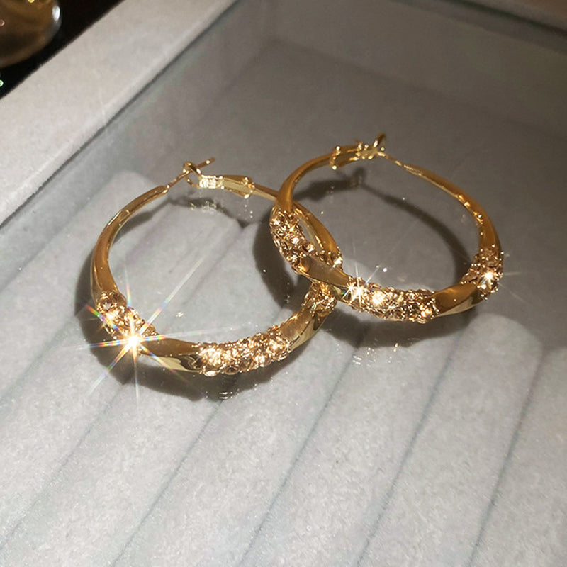Sparkling Zirconia Hoop Earrings