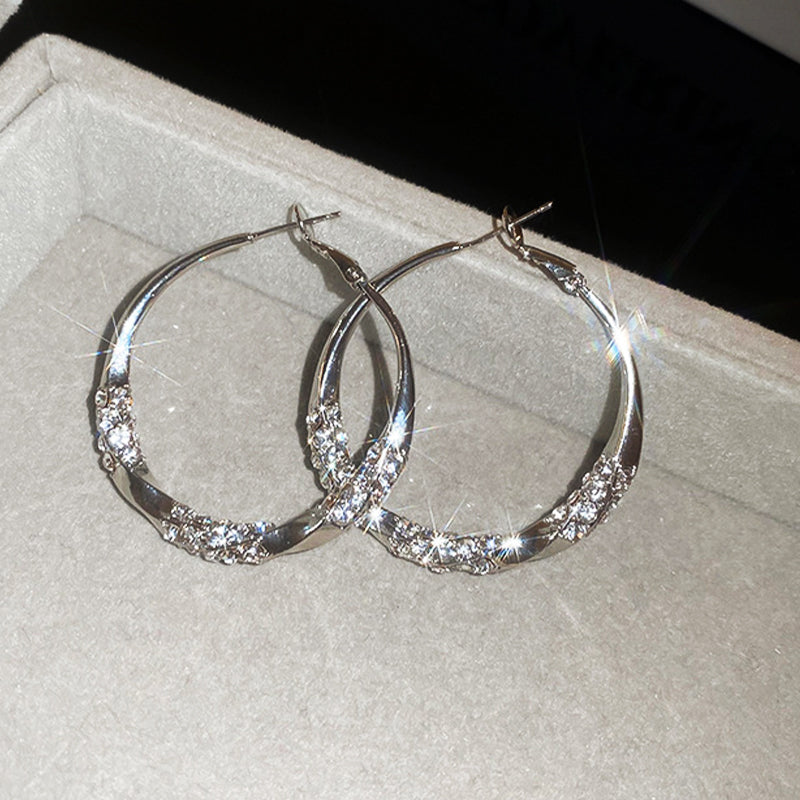 Sparkling Zirconia Hoop Earrings