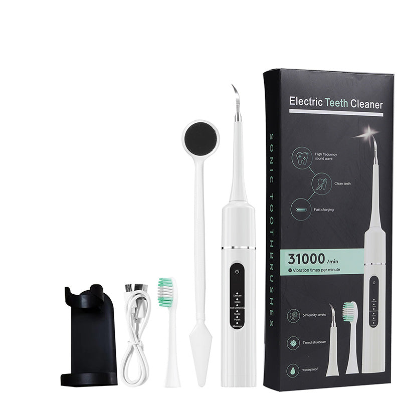 ✨ 5-in-1 Ultrasonic Tooth Cleaner – 6 Modes with Cleaning Heads, Up to 58 Days of Battery Life 🦷⚡