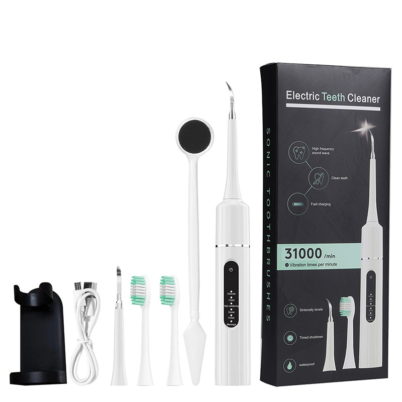 ✨ 5-in-1 Ultrasonic Tooth Cleaner – 6 Modes with Cleaning Heads, Up to 58 Days of Battery Life 🦷⚡