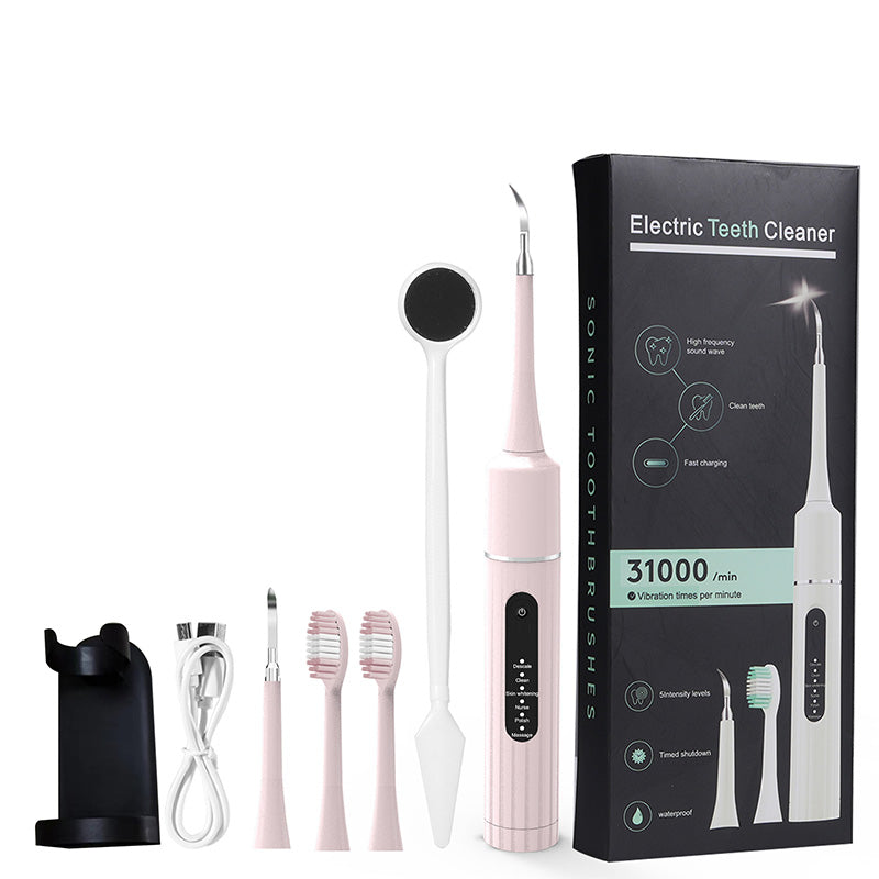 ✨ 5-in-1 Ultrasonic Tooth Cleaner – 6 Modes with Cleaning Heads, Up to 58 Days of Battery Life 🦷⚡